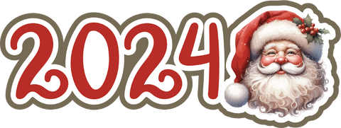 2024 - Santa - Print & Cut Scrapbook Page Title - INSTANT DOWNLOAD