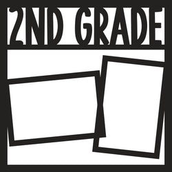 2nd Grade - 2 Frames - Scrapbook Page Overlay - Digital Cut File - SVG - INSTANT DOWNLOAD
