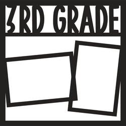 3rd Grade - 2 Frames - Scrapbook Page Overlay - Digital Cut File - SVG - INSTANT DOWNLOAD