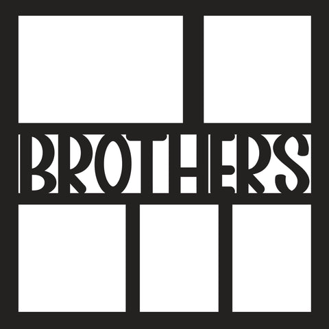 Brothers - 5 Frames - Scrapbook Page Overlay - Digital Cut File - SVG - INSTANT DOWNLOAD