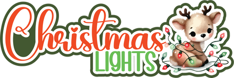 Christmas Lights - Print & Cut Scrapbook Page Title - INSTANT DOWNLOAD