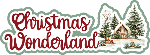 Christmas Wonderland - Print & Cut Scrapbook Page Title - INSTANT DOWNLOAD
