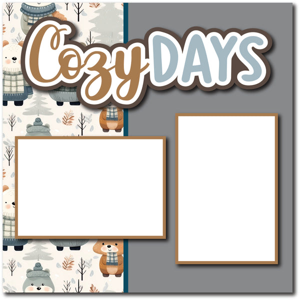 Cozy Days - DIGITAL Premade Scrapbook Page - INSTANT DOWNLOAD