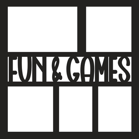 Fun & Games - 5 Frames - Scrapbook Page Overlay - Digital Cut File - SVG - INSTANT DOWNLOAD