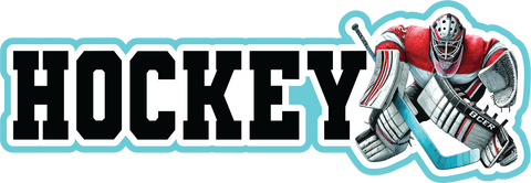 Hockey - Print & Cut Scrapbook Page Title - INSTANT DOWNLOAD
