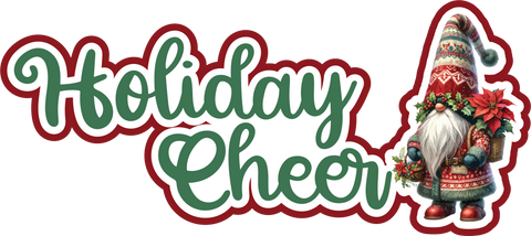 Holiday Cheer - Print & Cut Scrapbook Page Title - INSTANT DOWNLOAD