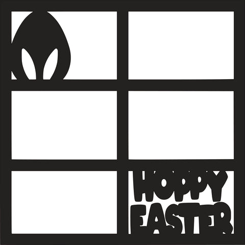 Hoppy Easter - 6 Frames - Scrapbook Page Overlay - Digital Cut File - SVG - INSTANT DOWNLOAD