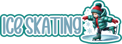 Ice Skating - Print & Cut Scrapbook Page Title - INSTANT DOWNLOAD