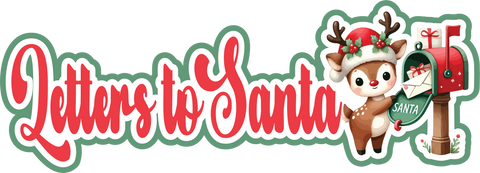 Letters to Santa - Print & Cut Scrapbook Page Title - INSTANT DOWNLOAD