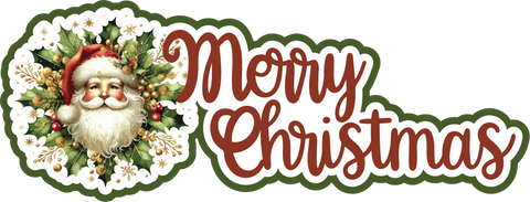 Merry Christmas - Print & Cut Scrapbook Page Title - INSTANT DOWNLOAD
