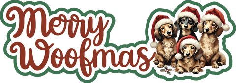 Merry Woofmas - Print & Cut Scrapbook Page Title - INSTANT DOWNLOAD