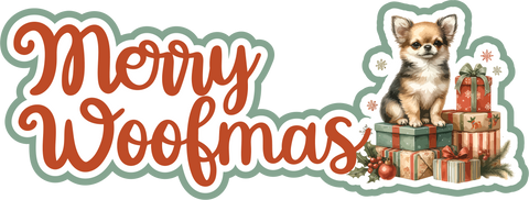Merry Woofmas - Print & Cut Scrapbook Page Title - INSTANT DOWNLOAD