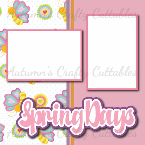 Spring Days - DIGITAL Premade Scrapbook Page - INSTANT DOWNLOAD