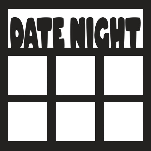 Date Night - 6 Frames - Scrapbook Page Overlay - Digital Cut File - SVG - INSTANT DOWNLOAD