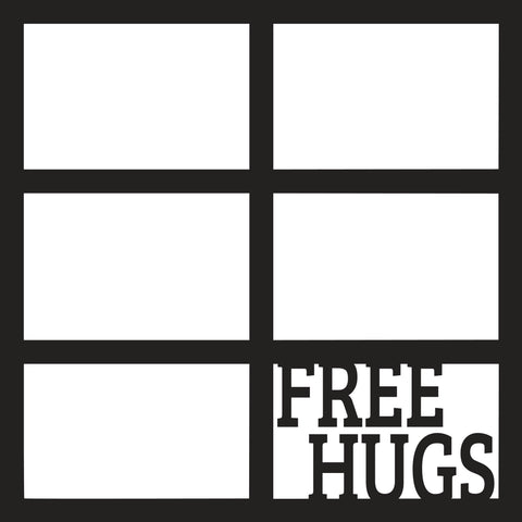 Free Hugs - 6 Frames - Scrapbook Page Overlay - Digital Cut File - SVG - INSTANT DOWNLOAD