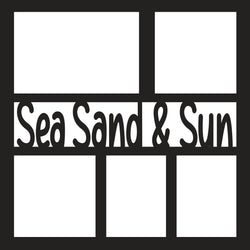 Sea Sand and Sun - 5 Frames - Scrapbook Page Overlay - Digital Cut File - SVG - INSTANT DOWNLOAD