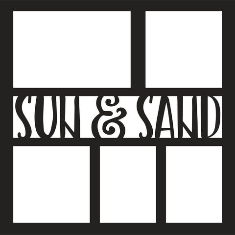 Sun & Sand - 5 Frames - Scrapbook Page Overlay - Digital Cut File - SVG - INSTANT DOWNLOAD