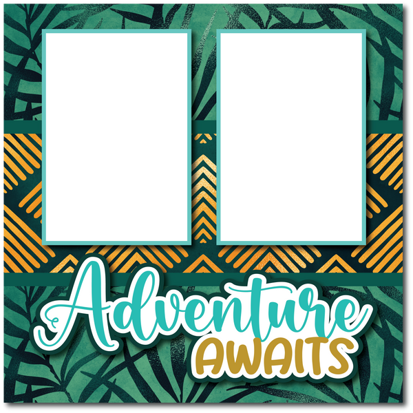 Adventure Awaits - DIGITAL Premade Scrapbook Page - INSTANT DOWNLOAD