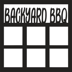 Backyard BBQ - 4 Square Frames - Scrapbook Page Overlay - Digital Cut File - SVG - INSTANT DOWNLOAD