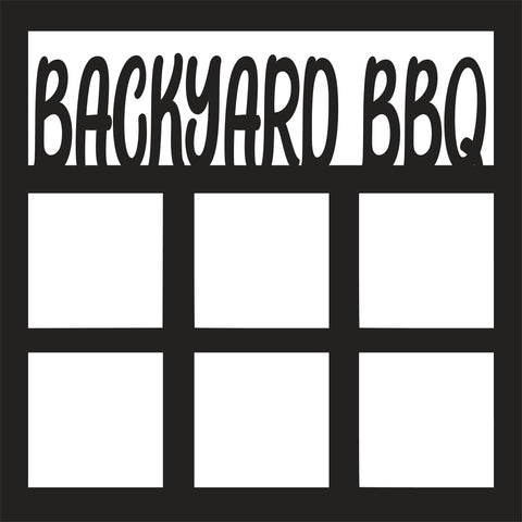 Backyard BBQ - 4 Square Frames - Scrapbook Page Overlay - Digital Cut File - SVG - INSTANT DOWNLOAD