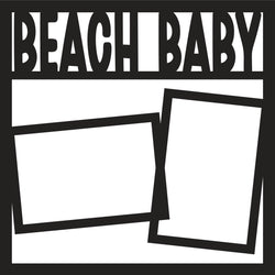 Beach Baby - Scrapbook Page Overlay - Digital Cut File - SVG - INSTANT DOWNLOAD