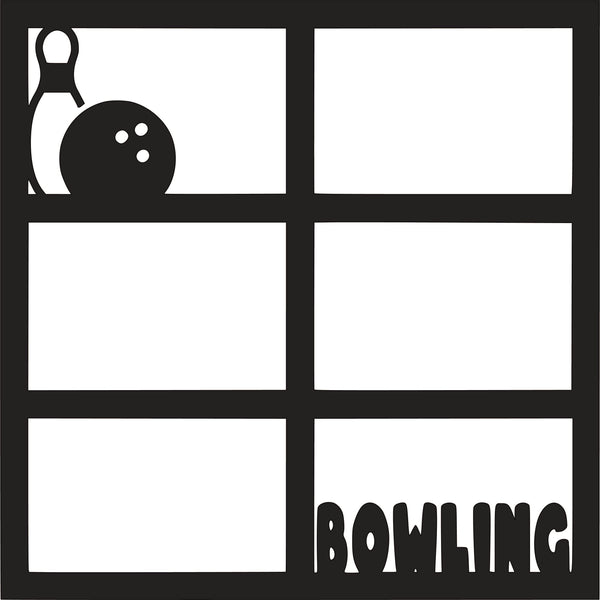 Bowling - 6 Frames - Scrapbook Page Overlay - Digital Cut File - SVG - INSTANT DOWNLOAD