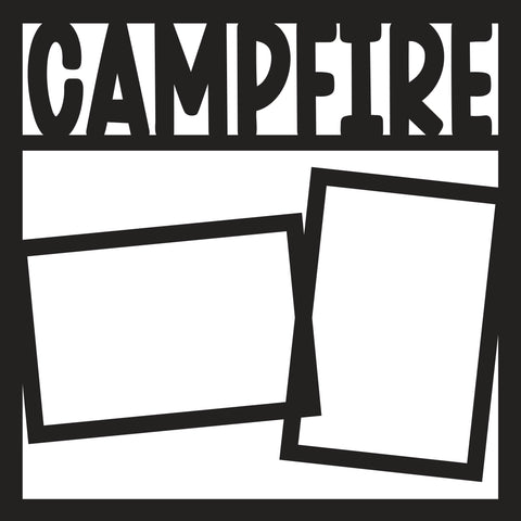 Campfire - 2 Frames - Scrapbook Page Overlay - Digital Cut File - SVG - INSTANT DOWNLOAD