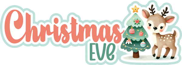 Christmas Eve - Print & Cut Scrapbook Page Title - INSTANT DOWNLOAD