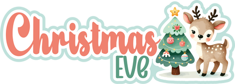 Christmas Eve - Print & Cut Scrapbook Page Title - INSTANT DOWNLOAD