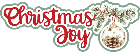 Christmas Joy  - Print & Cut Scrapbook Page Title - INSTANT DOWNLOAD