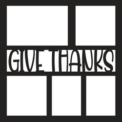 Give Thanks - 5 Frames - Scrapbook Page Overlay - Digital Cut File - SVG - INSTANT DOWNLOAD