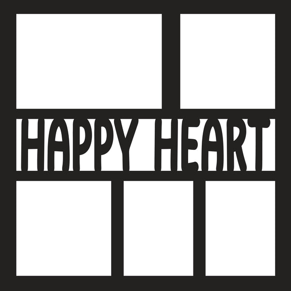 Happy Heart - 5 Frames - Scrapbook Page Overlay - Digital Cut File - SVG - INSTANT DOWNLOAD