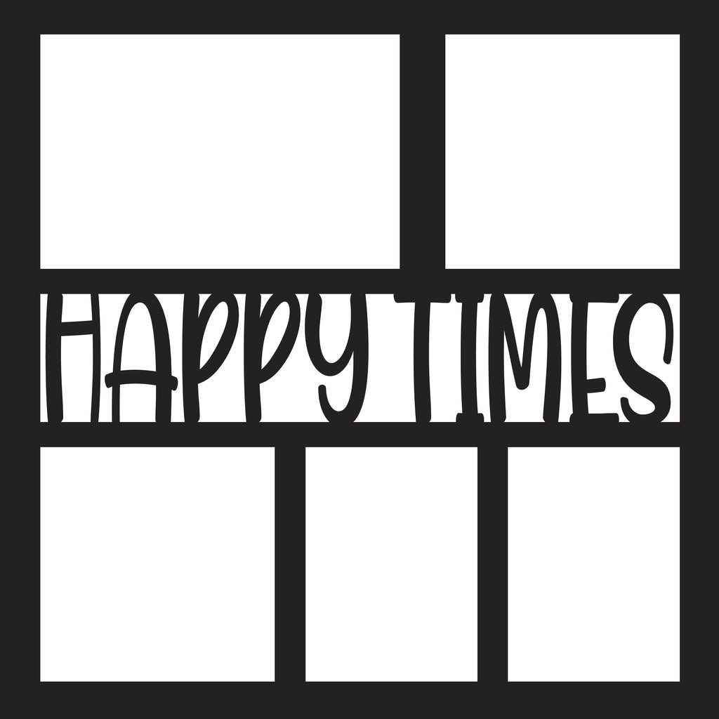 Happy Times - 5 Frames - Scrapbook Page Overlay - Digital Cut File - S ...