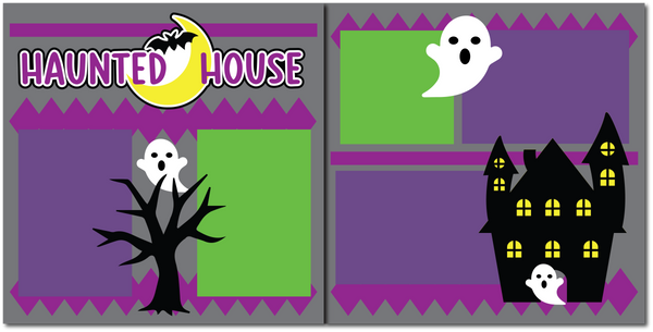 Haunted House Scrapbook Page Kit - Digital Cut File - SVG - INSTANT DOWNLOAD