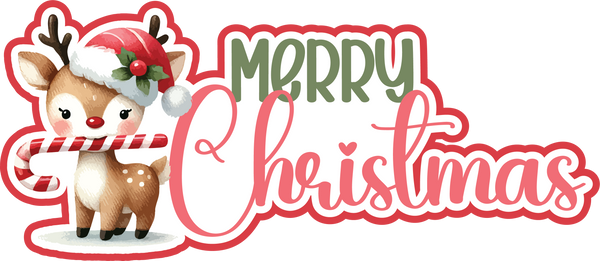 Merry Christmas  - Print & Cut Scrapbook Page Title - INSTANT DOWNLOAD