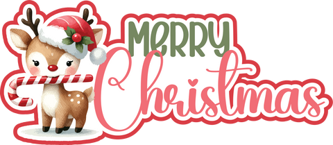 Merry Christmas  - Print & Cut Scrapbook Page Title - INSTANT DOWNLOAD