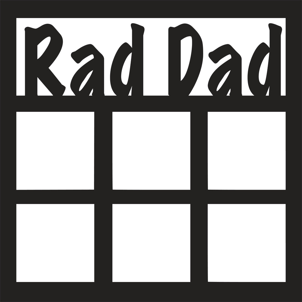 Rad Dad - 4 Square Frames - Scrapbook Page Overlay - Digital Cut File ...