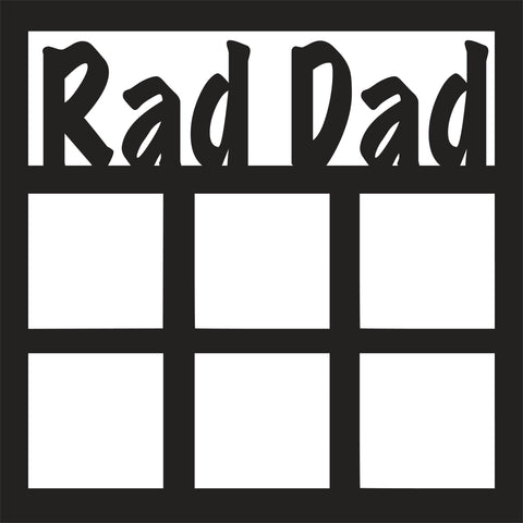 Rad Dad - 4 Square Frames - Scrapbook Page Overlay - Digital Cut File - SVG - INSTANT DOWNLOAD