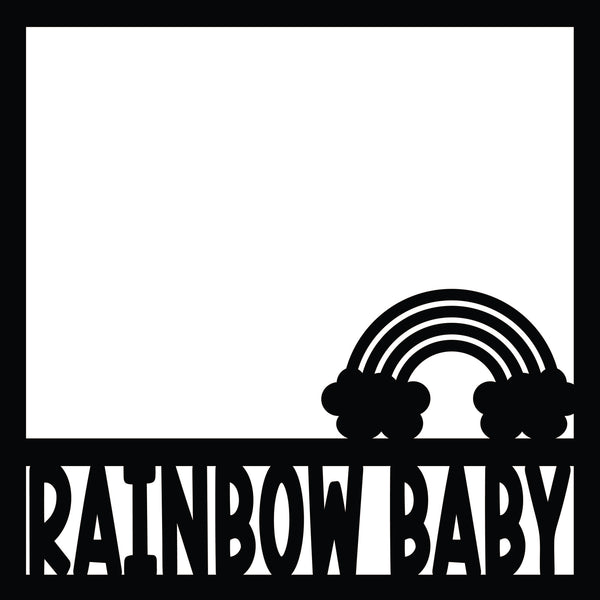 Rainbow Baby - Scrapbook Page Overlay - Digital Cut File - SVG - INSTANT DOWNLOAD