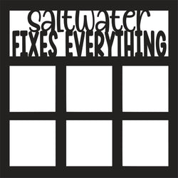 Saltwater Fixes Everything - 6 Square Frames - Scrapbook Page Overlay - Digital Cut File - SVG - INSTANT DOWNLOAD