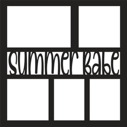 Summer Babe - 5 Frames - Scrapbook Page Overlay - Digital Cut File - SVG - INSTANT DOWNLOAD