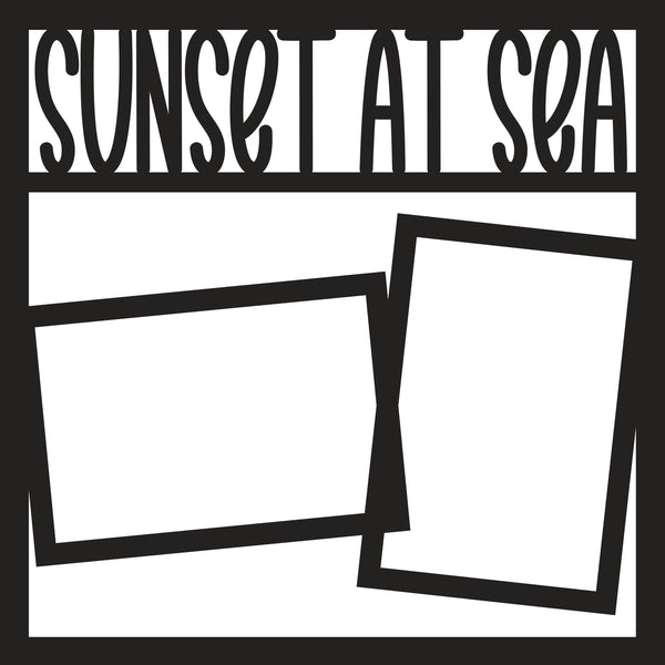 Sunset at Sea - 2 Frames - Scrapbook Page Overlay - Digital Cut File - SVG - INSTANT DOWNLOAD