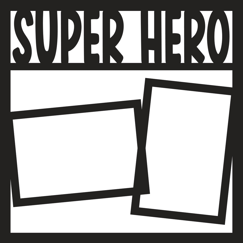 Super Hero - 2 Frames - Scrapbook Page Overlay - Digital Cut File - SV ...