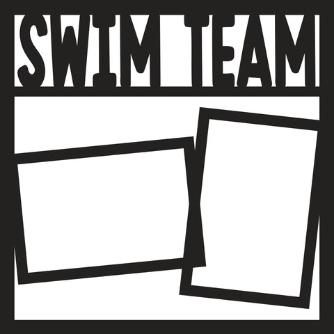 Swim Team - 2 Frames - Scrapbook Page Overlay - Digital Cut File - SVG - INSTANT DOWNLOAD