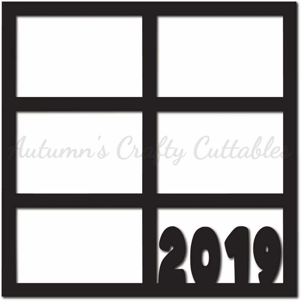 2019 - 6 Frames - Scrapbook Page Overlay - Digital Cut File - SVG - IN ...