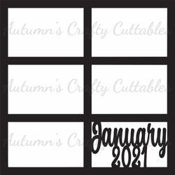 January 2021 - 6 Frames - Scrapbook Page Overlay - Digital Cut File - SVG - INSTANT DOWNLOAD