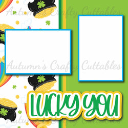 Lucky You - DIGITAL Premade Scrapbook Page - INSTANT DOWNLOAD