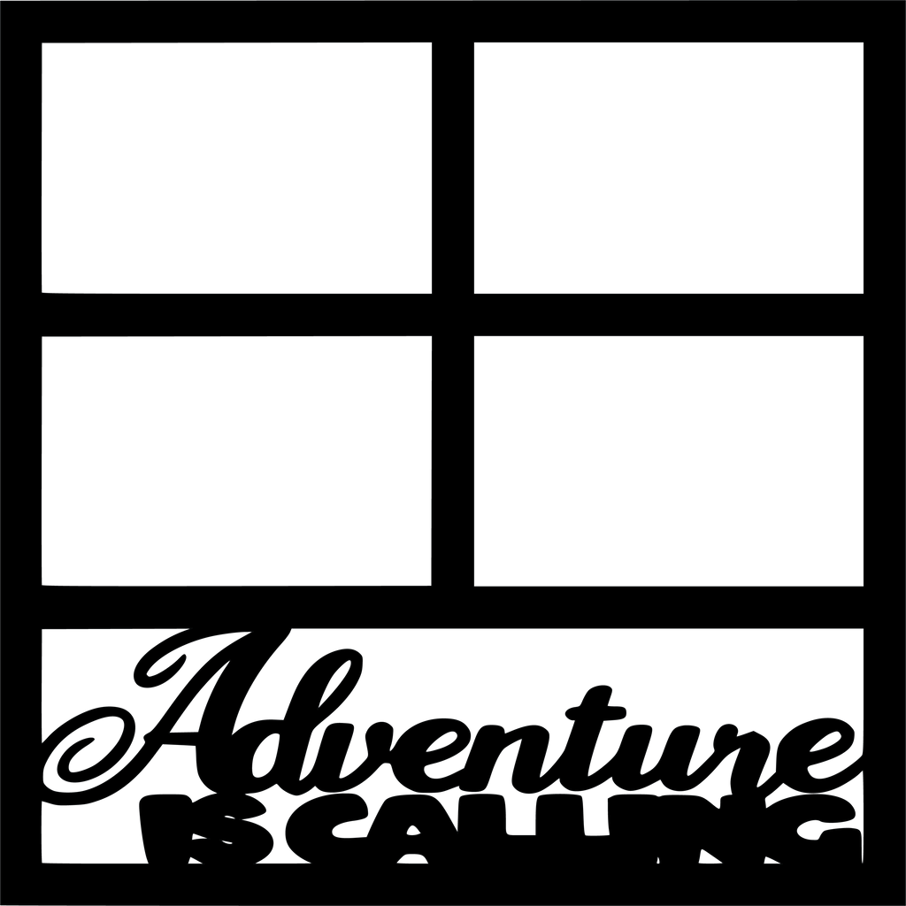 Overlay Frame Adventure Adventure is Calling - 4 Frames - Scrapbook Page Overlay - Digital Cut ...