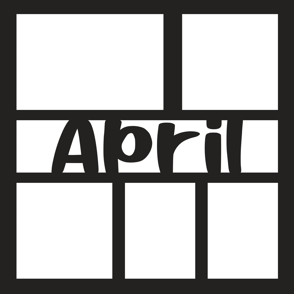 April - 5 Frames - Scrapbook Page Overlay - Digital Cut File - SVG - I ...