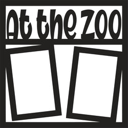 At the Zoo - 2  Vertical Frames - Scrapbook Page Overlay - Digital Cut File - SVG - INSTANT DOWNLOAD